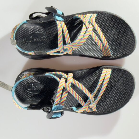 CHACO Kid's Juniors Z/Cloud Sandals Adjustable Straps Vibrant Pattern Size 5 - Picture 12 of 13
